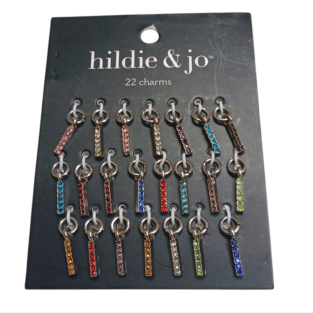 22ct Multicolor Rhinestone Charms by hildie & jo NWT - Picture 2 of 4